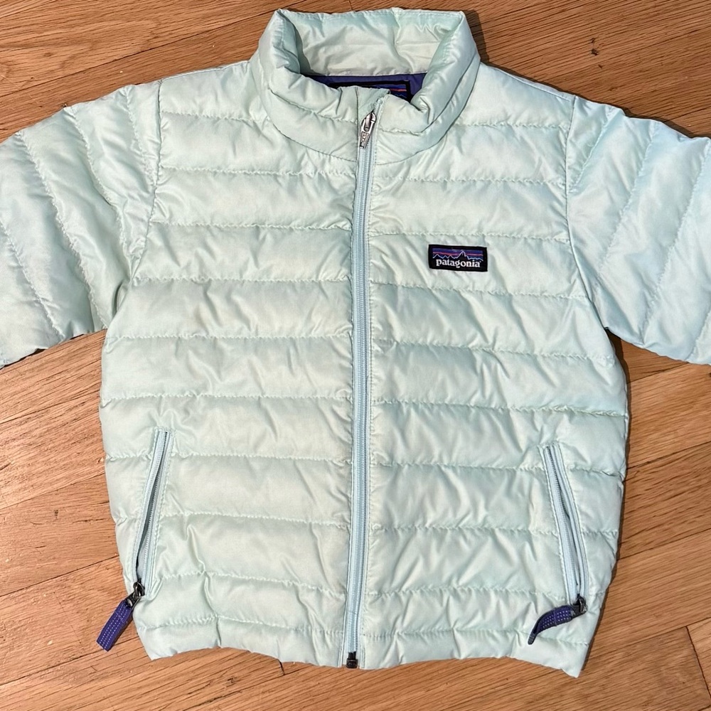 Patagonia Kids Mint Green Puffer Jacket